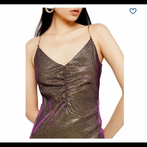TOPSHOP Glitter Mini Slip Dress - Picture 2 of 2